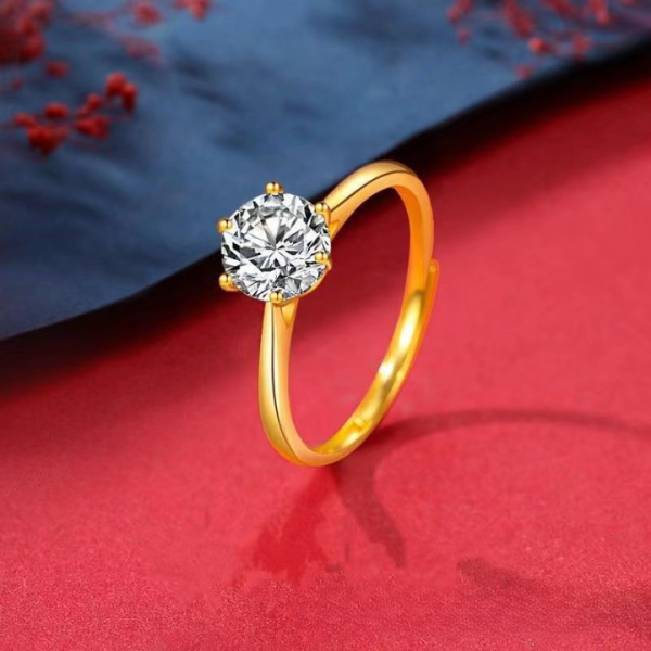 American Diamond Classic Six -Claws Finger Ring