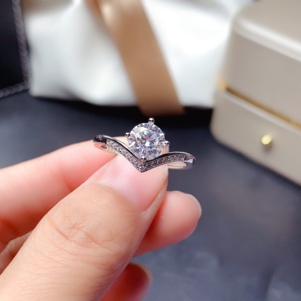 American Diamond 925 Silver Plated Synthetic Finger Ring