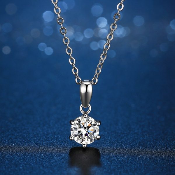 American Diamond One Stone Six -Claw Necklace - Image 2
