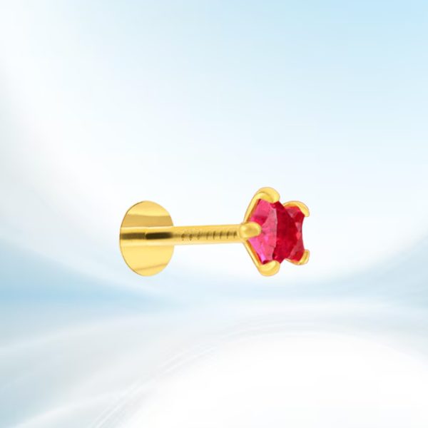 American Diamond Star Shape Stone Nosepin Pink